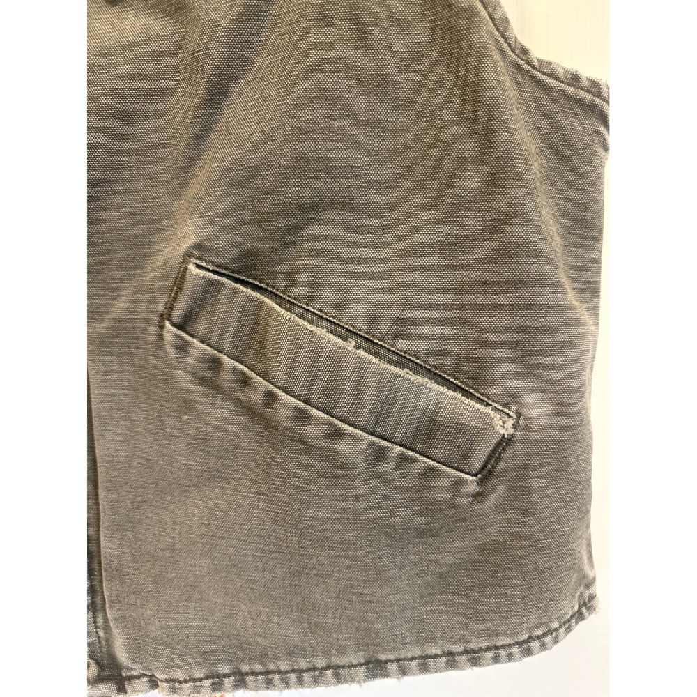 Carhartt V13 MOS Sandstone Duck Sherpa Lined Vest Mens Large Moss Green USA Made - Picture 4 of 9